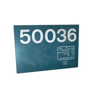 Class 50 50036 LL Weathered Number and Data Panel Metal Sign