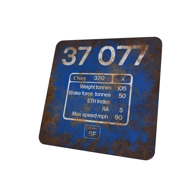 37077 Number DP + SF Mainline Blue Flame Cut coaster