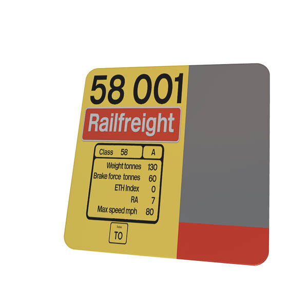 Class 58 58001 Data Panel Red Stripe Railfreight Coaster