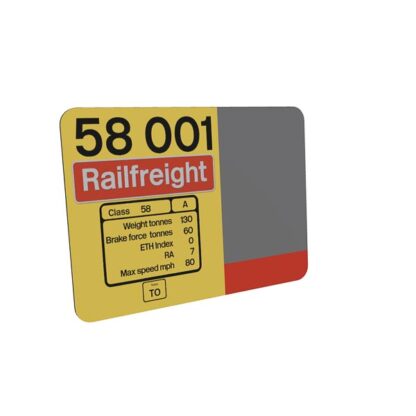 Class 58 58001 Data Panel Red Stripe Railfreight Metal sign