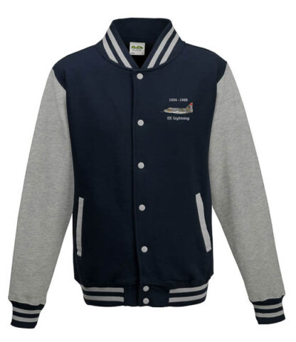 Classic British Aircraft Lightning Oxford Blue Varsity Jacket