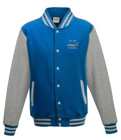 Classic British Aircraft Lightning Sapphire Blue Varsity Jacket