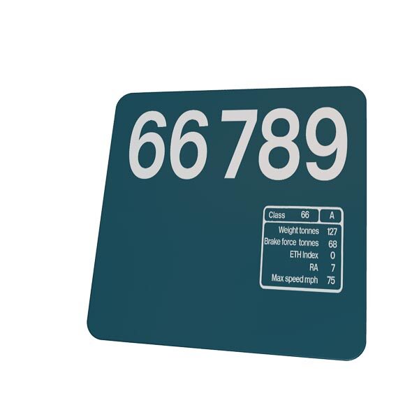 Large Logo Class 66 66789 data panel coaster