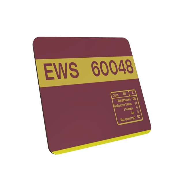 Class 60 60048 Data Panel Coaster EWS