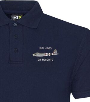 Mosquito Classic Military Aircraft Navy Blue Polo snippet