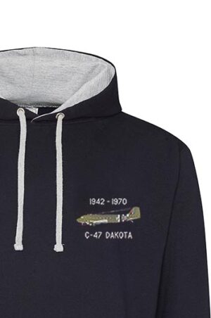 RAF C-47 Dakota Classic Military Aircraft Navy Blue Hoodie snippet