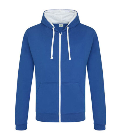 Royal Blue and Heather Grey Zipped Hoodie