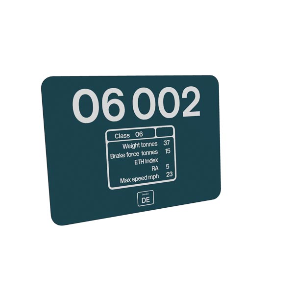 06002 data plate br blue metal sign