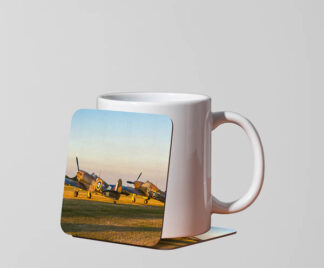 Spitfire and Hurricane Sunset Mug Coaster