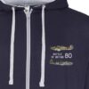 Battle of Britain 80 Adversaries Hurricane v HE111 Navy Blue and Heather Grey Zipped Hoodie Battle of Britain 80 Adversaries Hurricane v HE111 Navy Blue and Heather Grey Zipped Hoodie