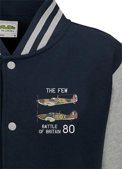 Battle of Britain 80 The Few Oxford Blue Varsity Jacket snippet