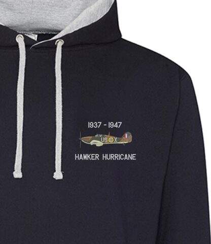 Classic Military Aircraft 56 Squadron Hurricane Navy Blue Hoodie Snippet