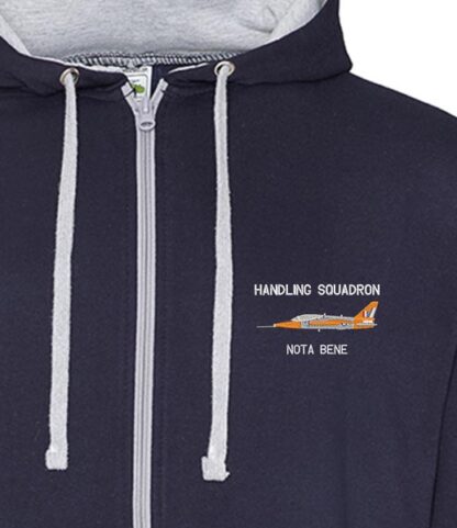 Personalised Folland Gnat Navy Blue and Heather Grey Zipped Hoodie