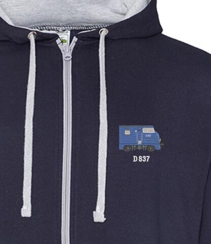 Class 42 BR Blue Navy Blue and Heather Grey Zipped Hoodie