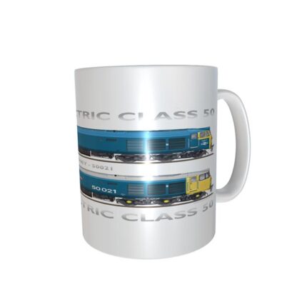 Class 50 50021 and D421 drawing mug