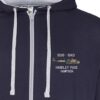 Hampden 44 Sqn Navy Blue and Heather Grey Zipped Hoodie Hampden 44 Sqn Navy Blue and Heather Grey Zipped Hoodie