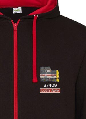37409 Black and red zipped hoodie snippet