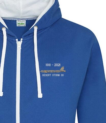 B52G Desert Storm Royal Blue zipped adults hoodie