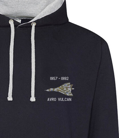 617 Sqn Vulcan Navy Heather Grey Hoodie