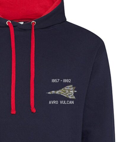 617 Sqn Vulcan Navy Red Hoodie