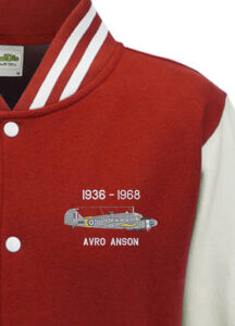 Avro Anson Red White Varsity Jacket snippet Avro Anson Red White Varsity Jacket snippet