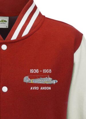 Avro Anson Red White Varsity Jacket snippet