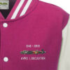 Avro Lancaster 419 Sqn VR-R Ropey Pink White Varsity Jacket snippet Avro Lancaster 419 Sqn VR-R Ropey Pink White Varsity Jacket snippet