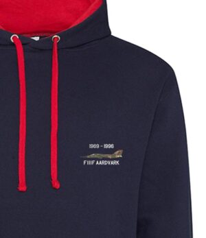 F111F CMA Navy and Red hoodie