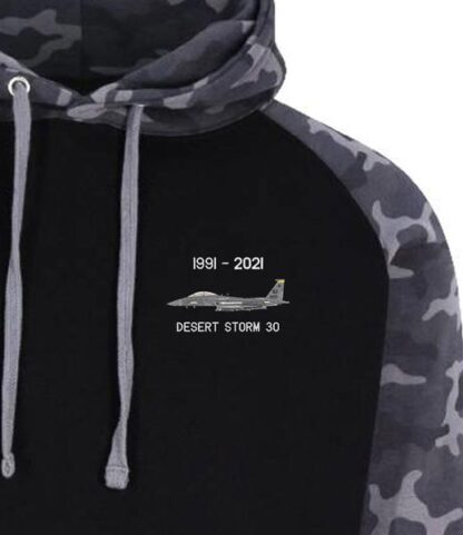 F15 Desert Storm 30 Black camo Hoodie