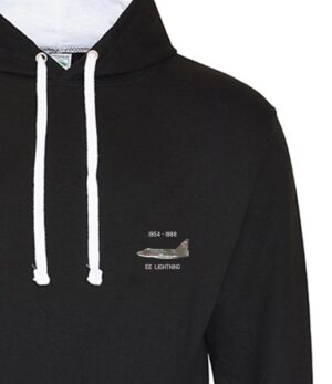 Lightning 5 sqn Classic Aircraft Black and White hoodie