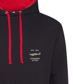 Spitfire 66 Sqn Black and Red hoodie