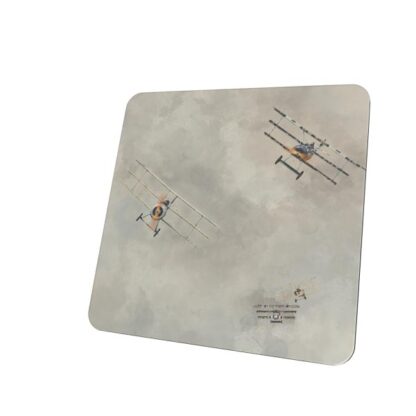 WW1 dogfight digital art coaster