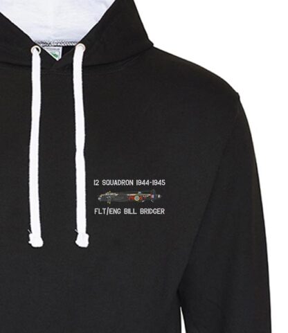 12 Sqn Personalised Black White Hoodie