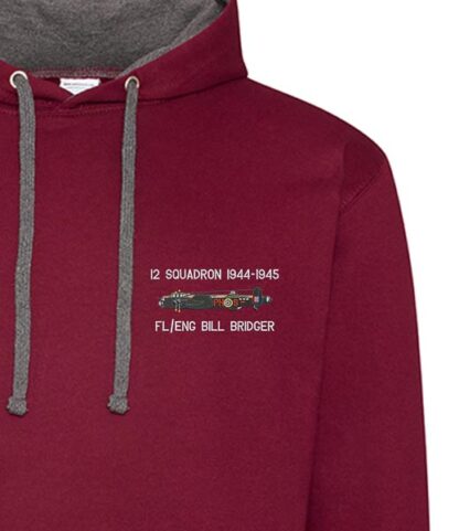 12 Sqn Personalised Burgundy Charcoal Hoodie