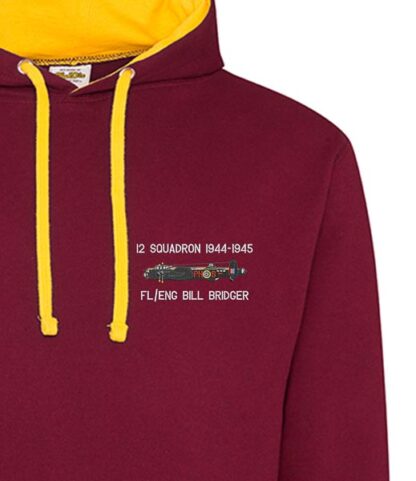 12 Sqn Personalised Burgundy Gold Hoodie