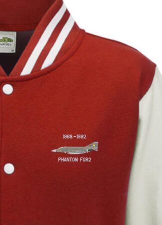 red and white 19 sqn phantom Varsity Jacket snippet