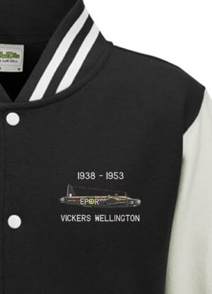 Wellington black and white Varsity Jacket snippet Wellington black and white Varsity Jacket snippet