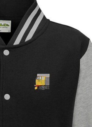 Class 31 railfreight grey black heather Varsity Jacket snippet
