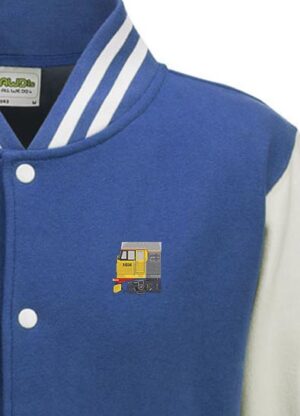 Class 31 railfreight grey royal blue white Varsity Jacket snippet Class 31 railfreight grey royal blue white Varsity Jacket snippet