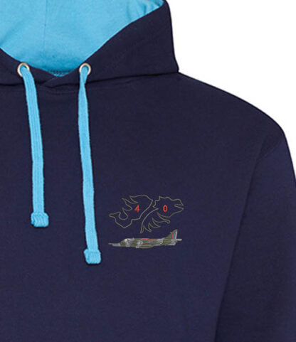 Falklands 40 Harrier GR3 navy and royal blue hoodie