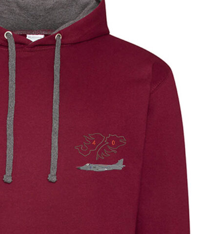 Falklands 40 Sea Harrier FRS1 burgundy and grey hoodie