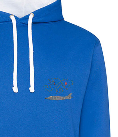 Falklands 40 Sea Harrier FRS1 royal blue and white hoodie