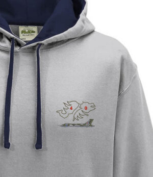 Falklands 40 Vulcan heather and navy blue hoodie Falklands 40 Vulcan heather and navy blue hoodie