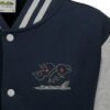 Falklands 40 vulcan navy and heather grey Varsity Jacket snippet Falklands 40 vulcan navy and heather grey Varsity Jacket snippet