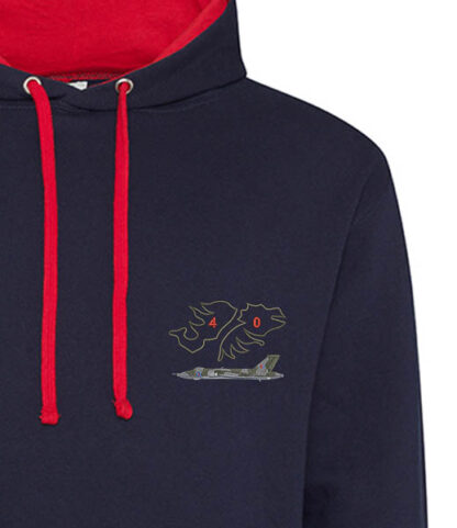 Falklands 40 Vulcan navy and red hoodie