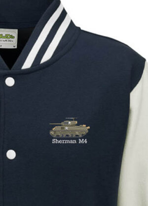 Sherman Tank Black White Varsity Jacket