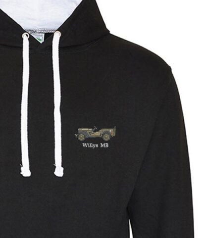 willys jeep black and white Hoodie