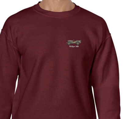 Willys Jeep Burgundy Sweatshirt