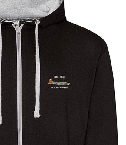 94th BG B17 black heather zipped hoodie