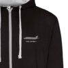 f35B black heather zipped hoodie